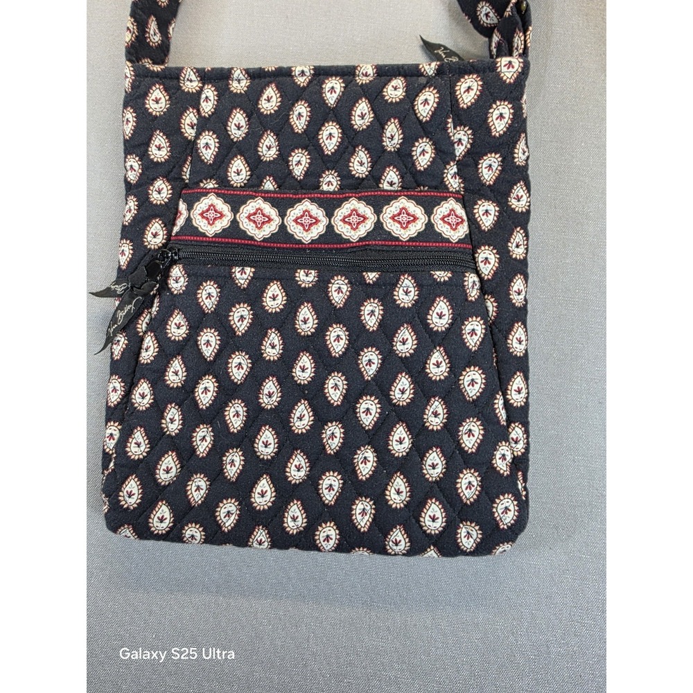 Vera Bradley Hipster Crossbody Shoulder Bag Bramble Floral Black Red Floral‎